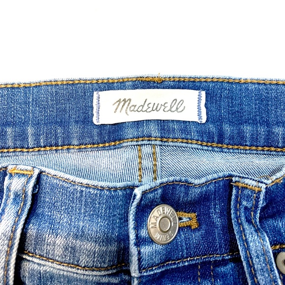 Madewell Cali Demi Boot Jeans Chewed Hem Edition 26 Button Fly - Picture 4 of 14